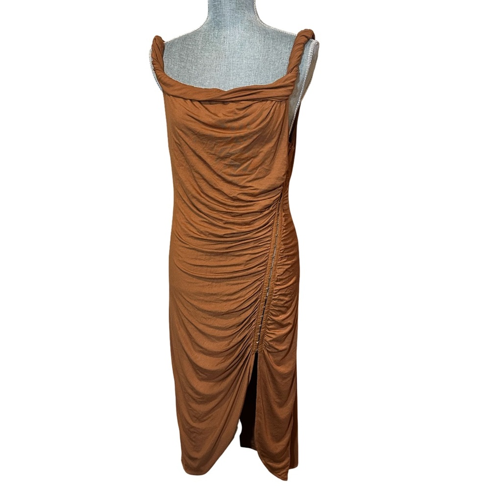 Urban Outfitters Giselle Ruched Side Slit Midi Dress NEW with Tags - Picture 10 of 10
